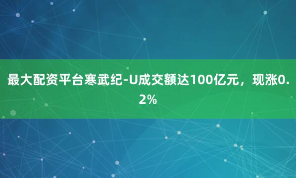 最大配资平台寒武纪-U成交额达100亿元，现涨0.2%