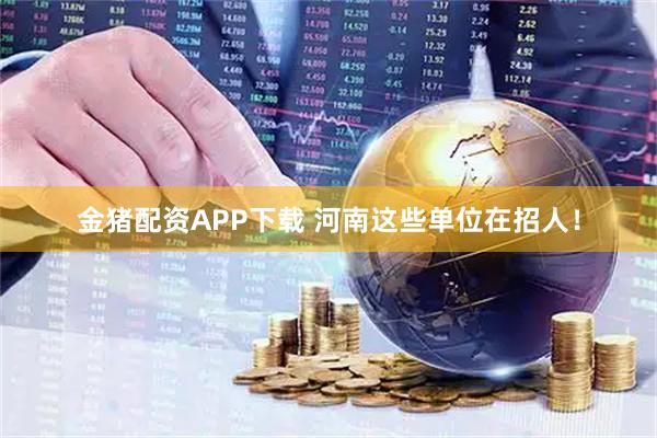 金猪配资APP下载 河南这些单位在招人！